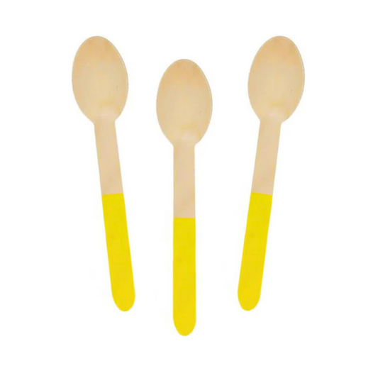 Yellow Wooden Cutlery Set (Spoons)