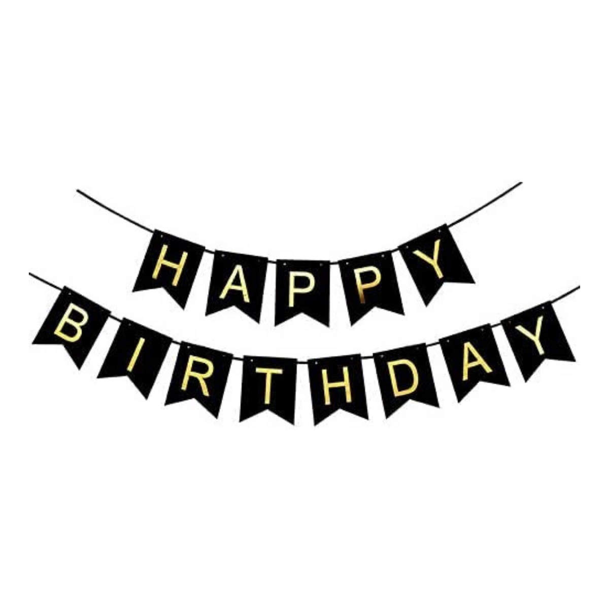 Black Happy Birthday Garland