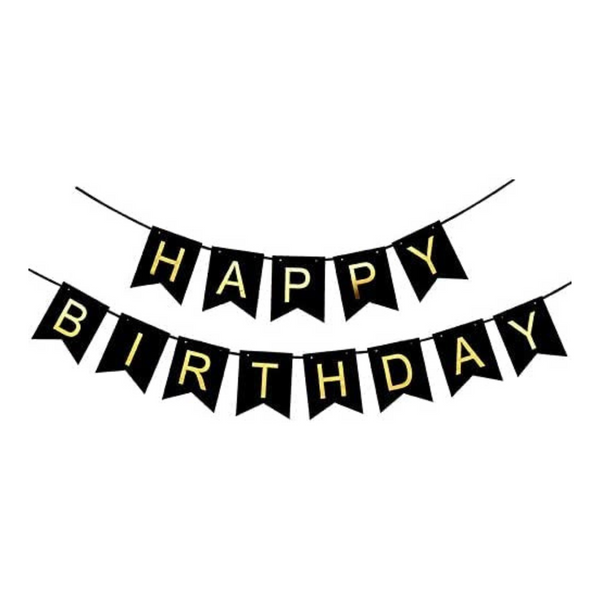 Black Happy Birthday Garland
