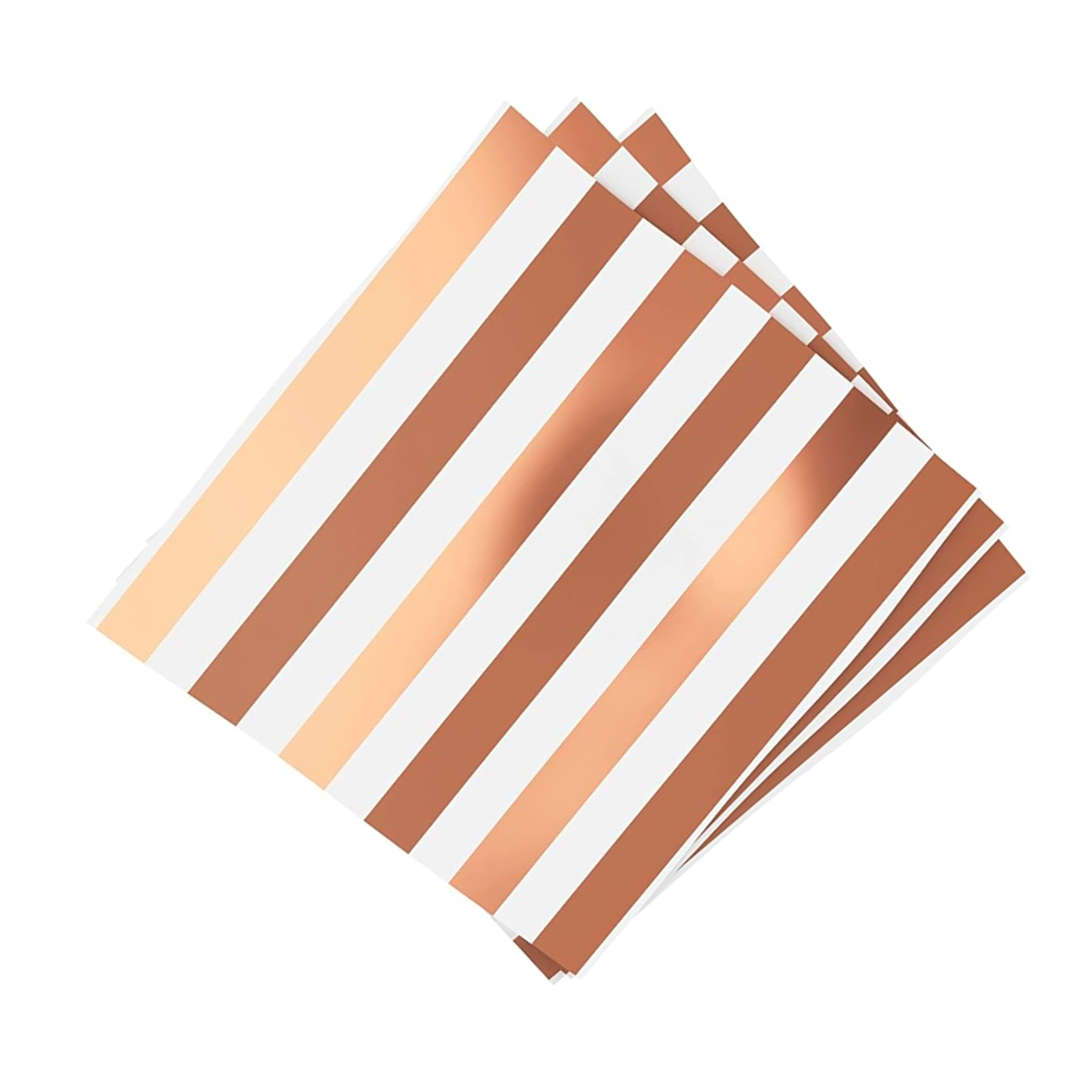 Striped Rose Gold Foil Tableware Set