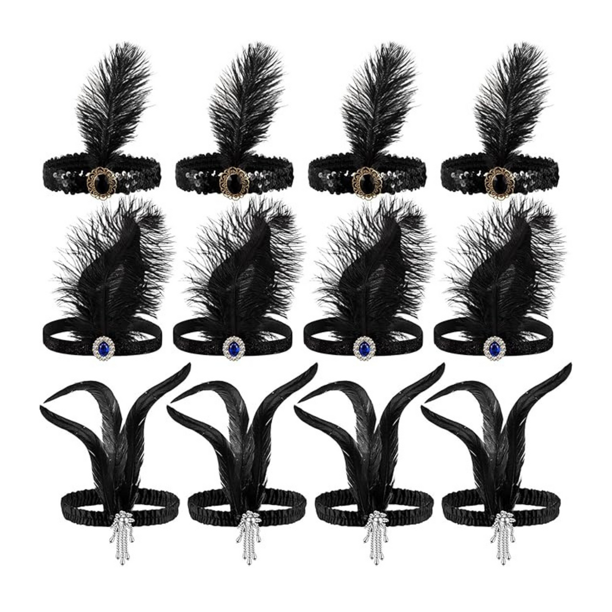 1920s Flapper Headband and Gangster Hat accessory Set