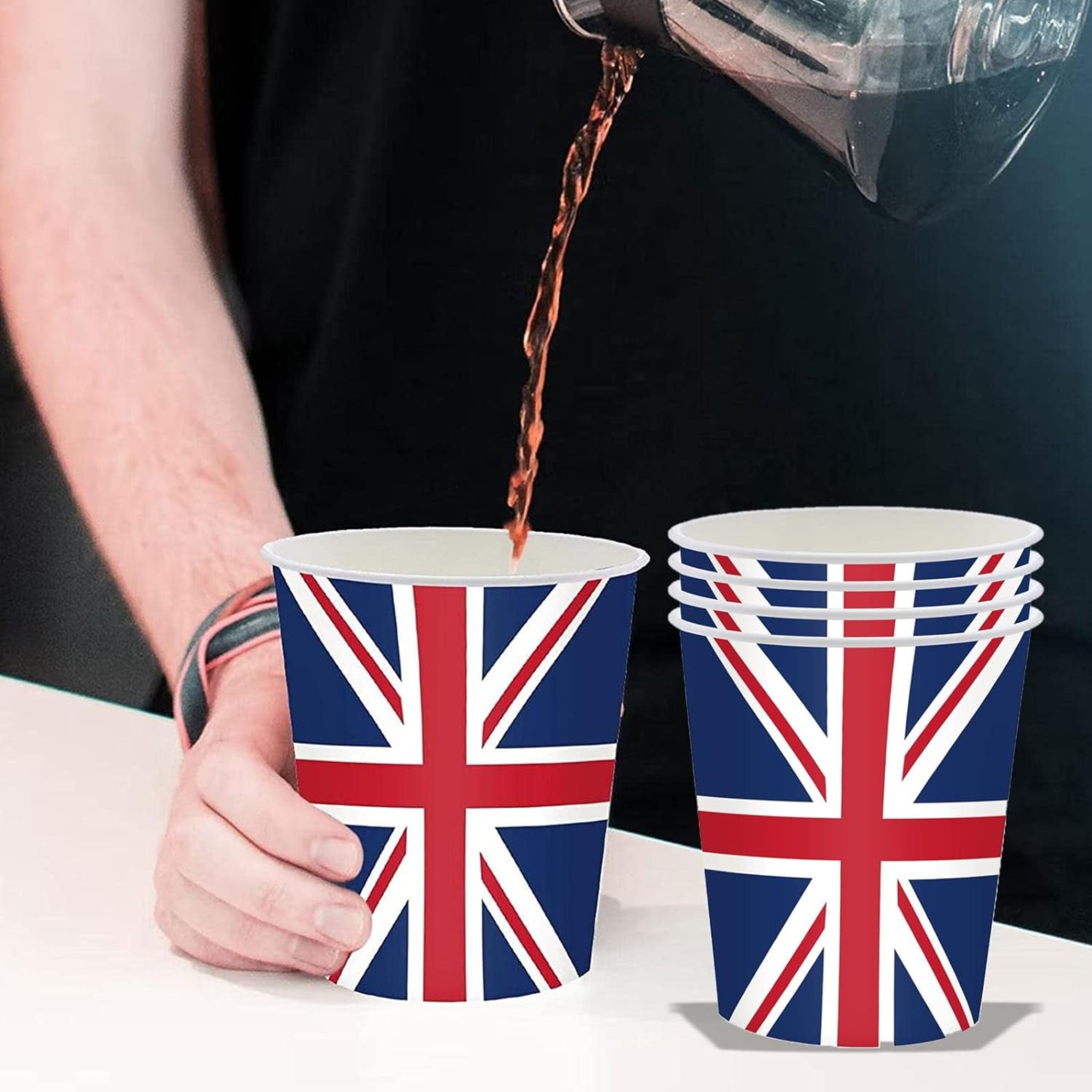 British Flag Theme Paper Cups Set