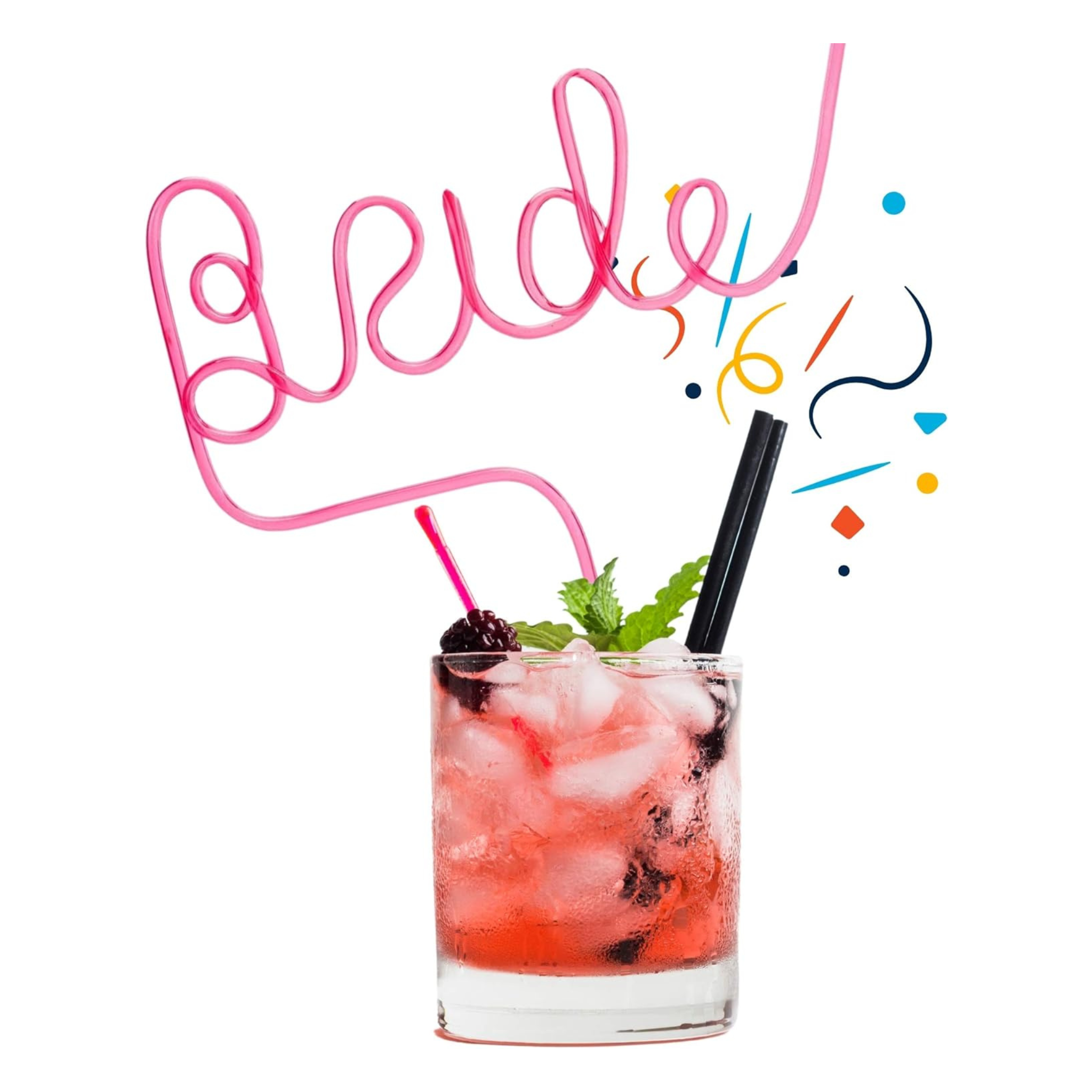 Bachelorette Party Large Bride Pink Straw