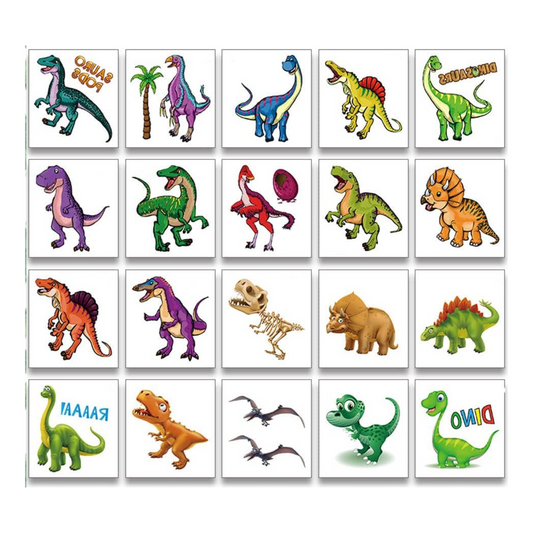 Cool Dinosaur Theme Party Tattoo Set