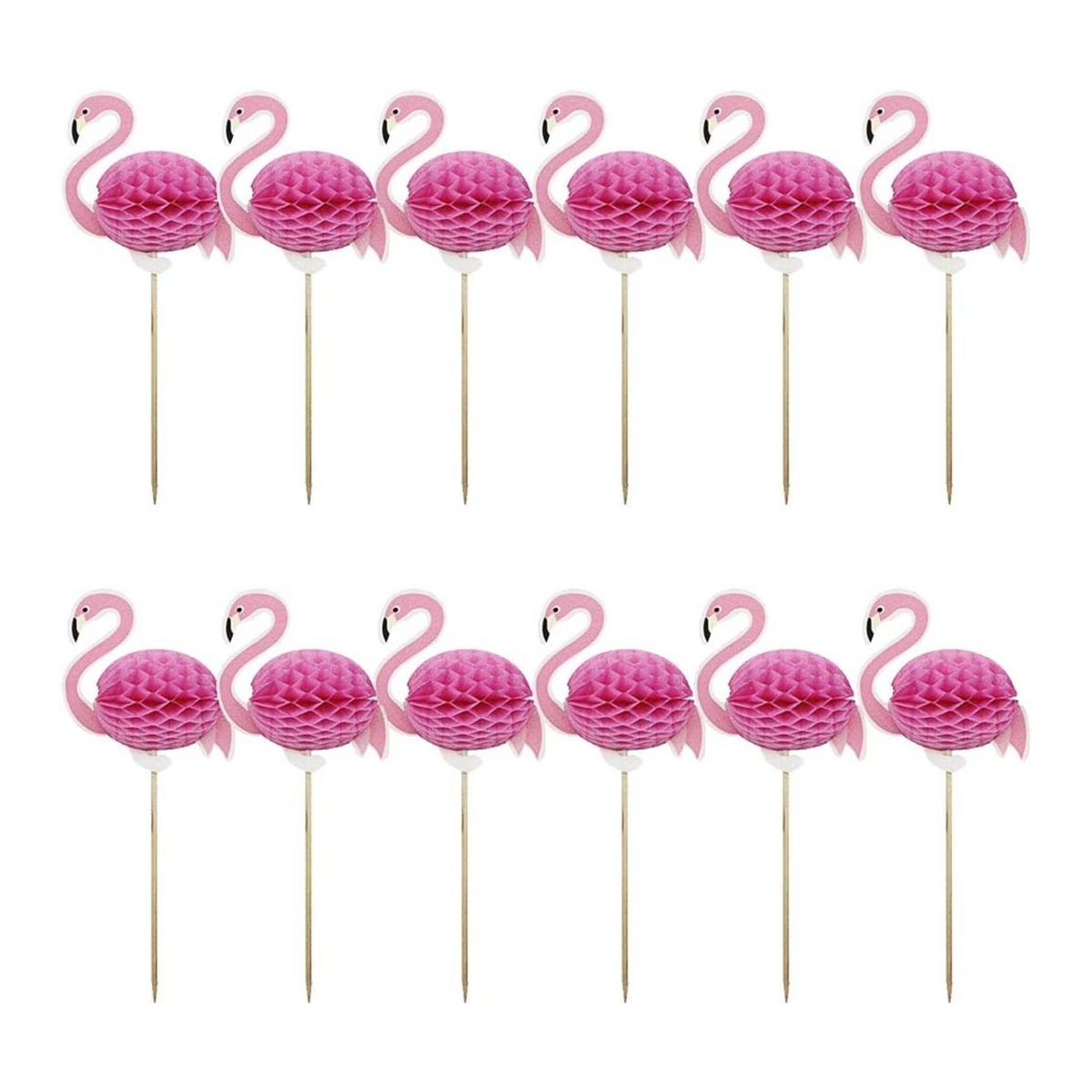Flamingo Theme Party Cupcake Toppers Set