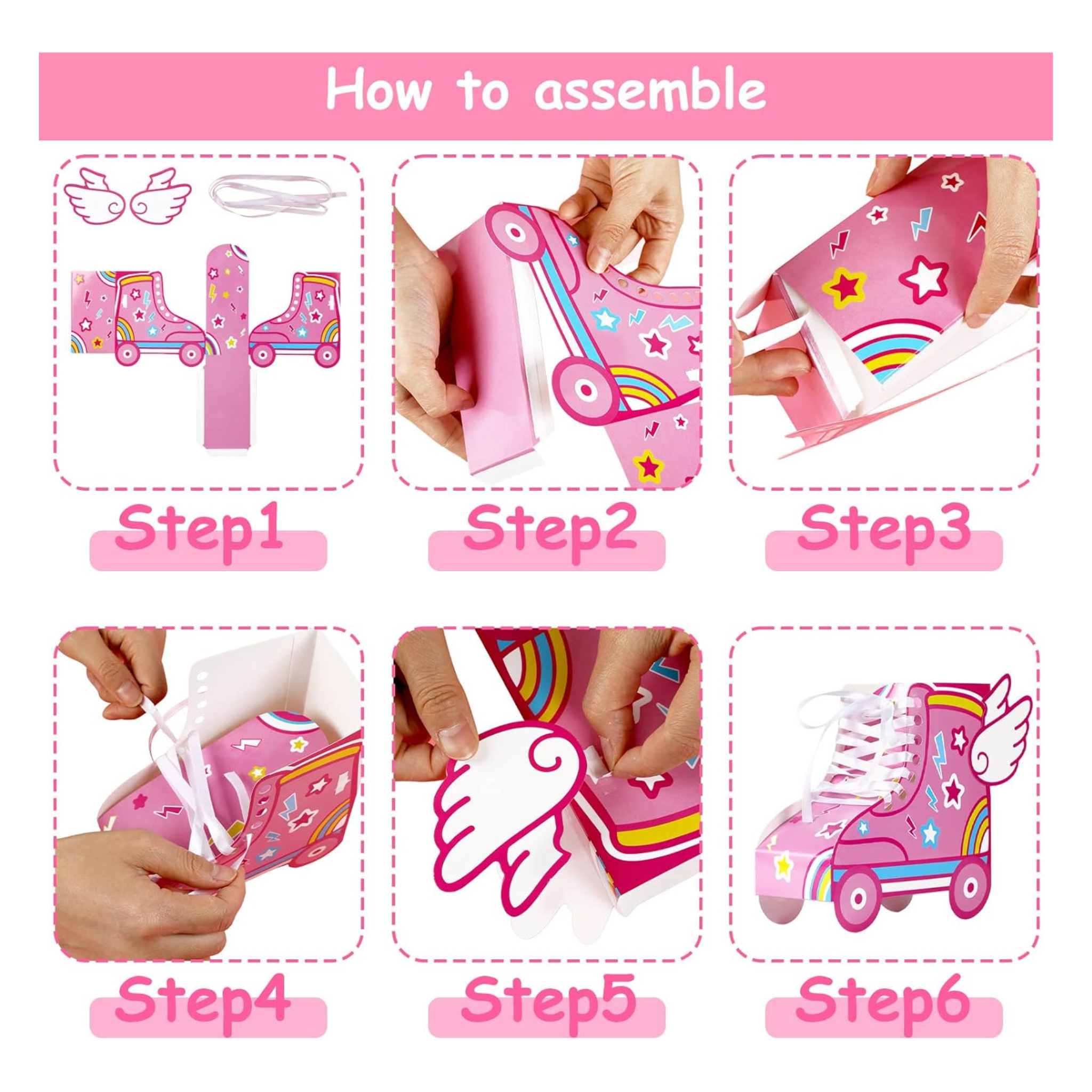 Roller Skating Birthday Theme Party Favor Boxes Set