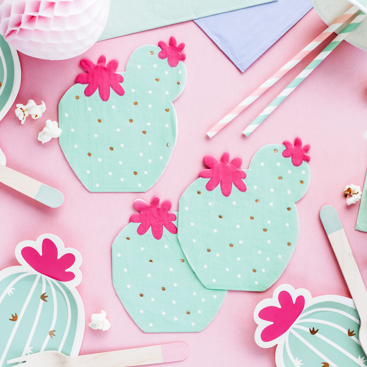 Cactus-Shaped Napkin Set
