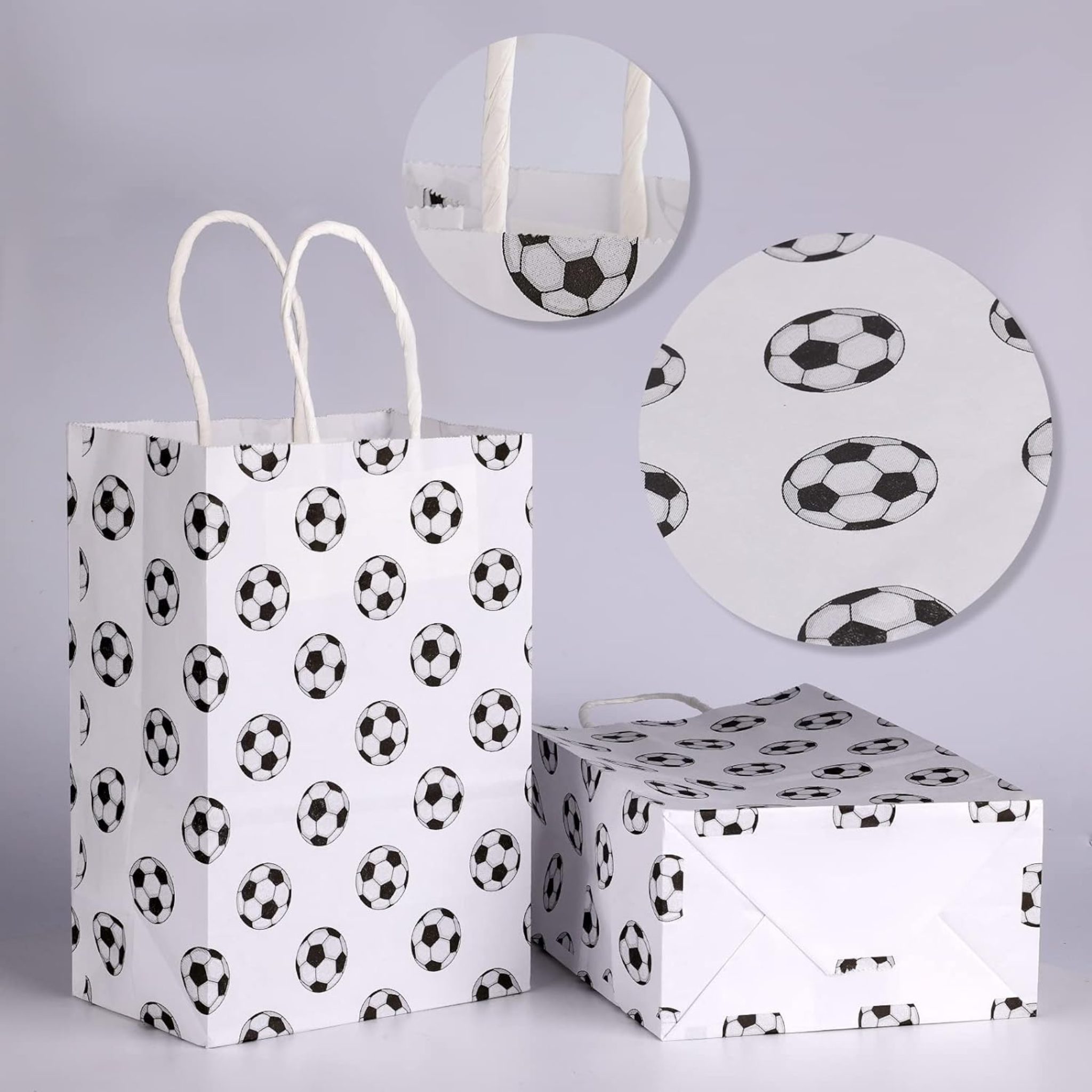 Football Party Bags Paper with Football Motifs Sets