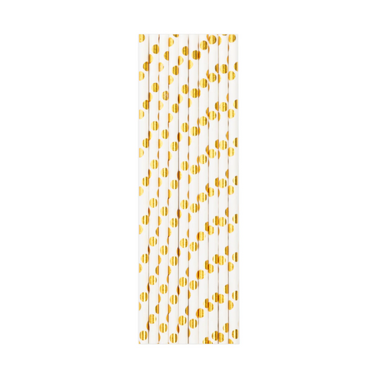 Gold Football Theme Birthday Party Paper Straws Set