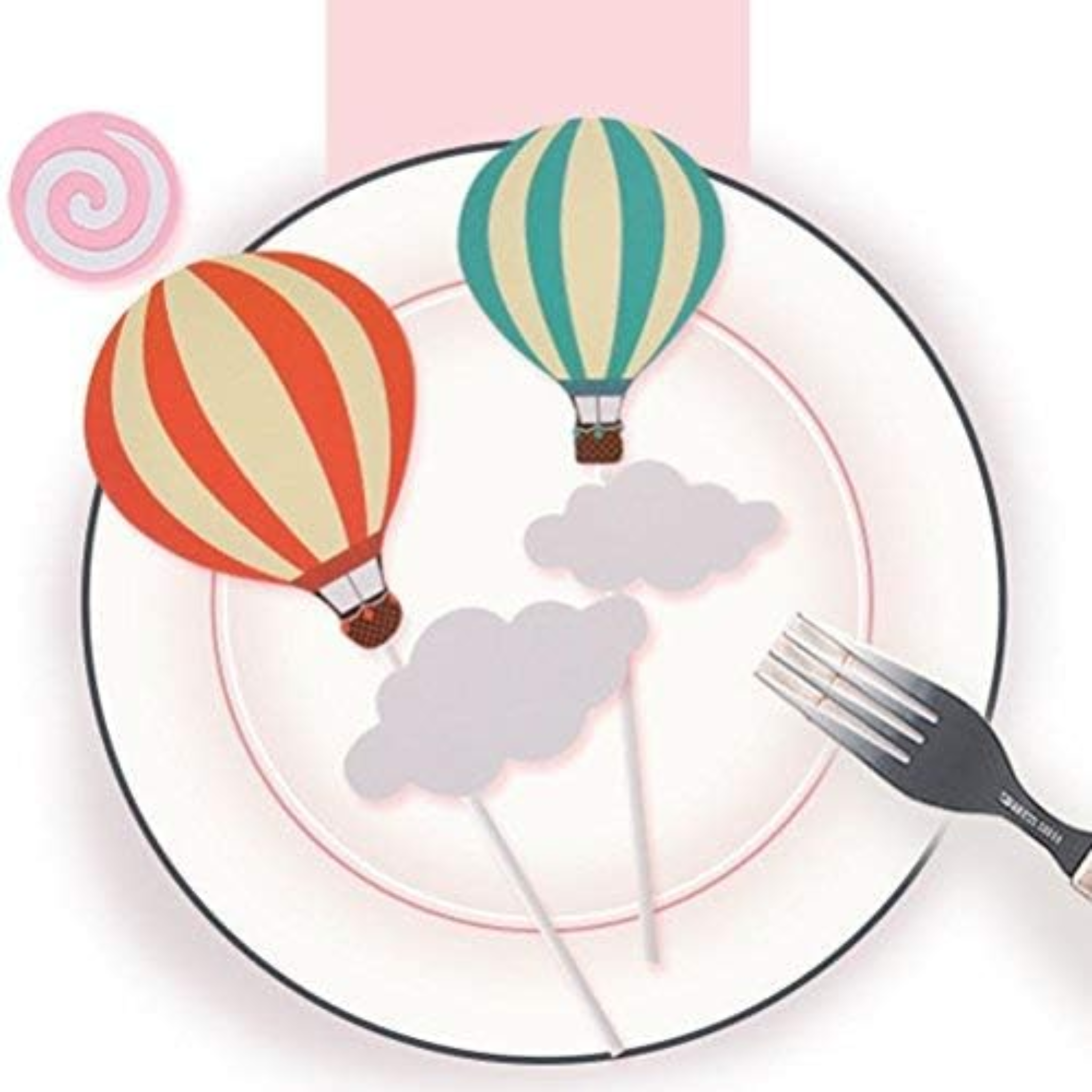 Hot Air Balloon Cake Toppers Set