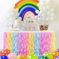 Load image into Gallery viewer, Candy Land Theme Rainbow Tulle Curly Willow Table Skirt
