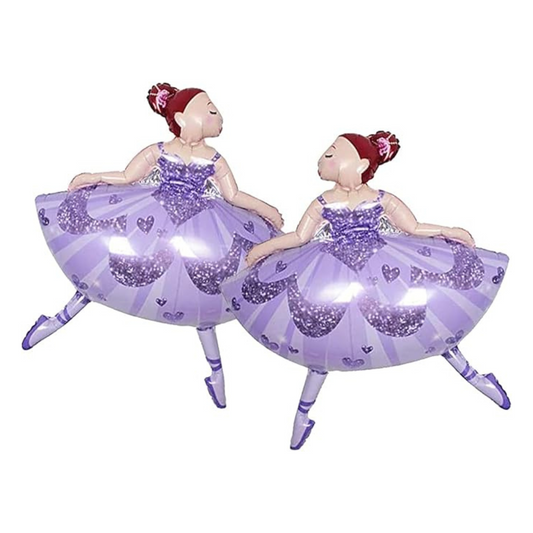 Ballerina Dancing Girl Shaped Foil Balloons (Purple)