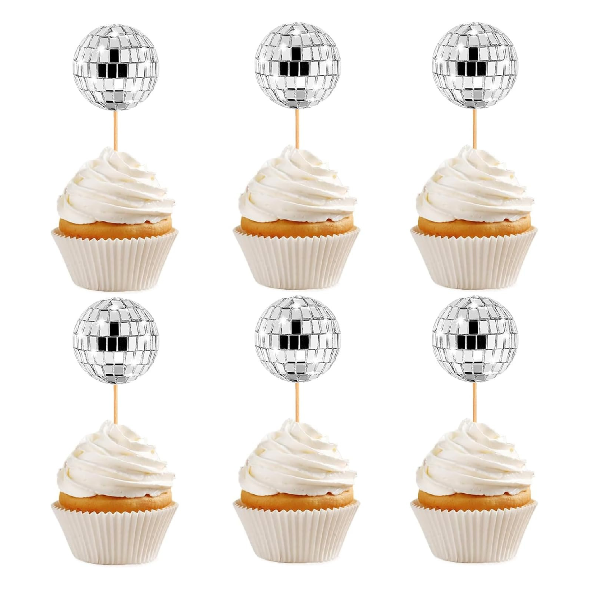 Disco Ball Theme Party Cake Toppers Set