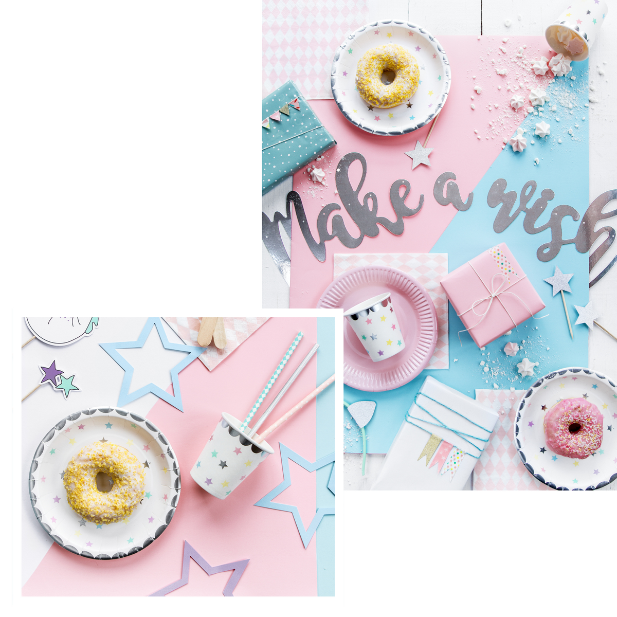 Unicorn Star Theme Paper Plates Set