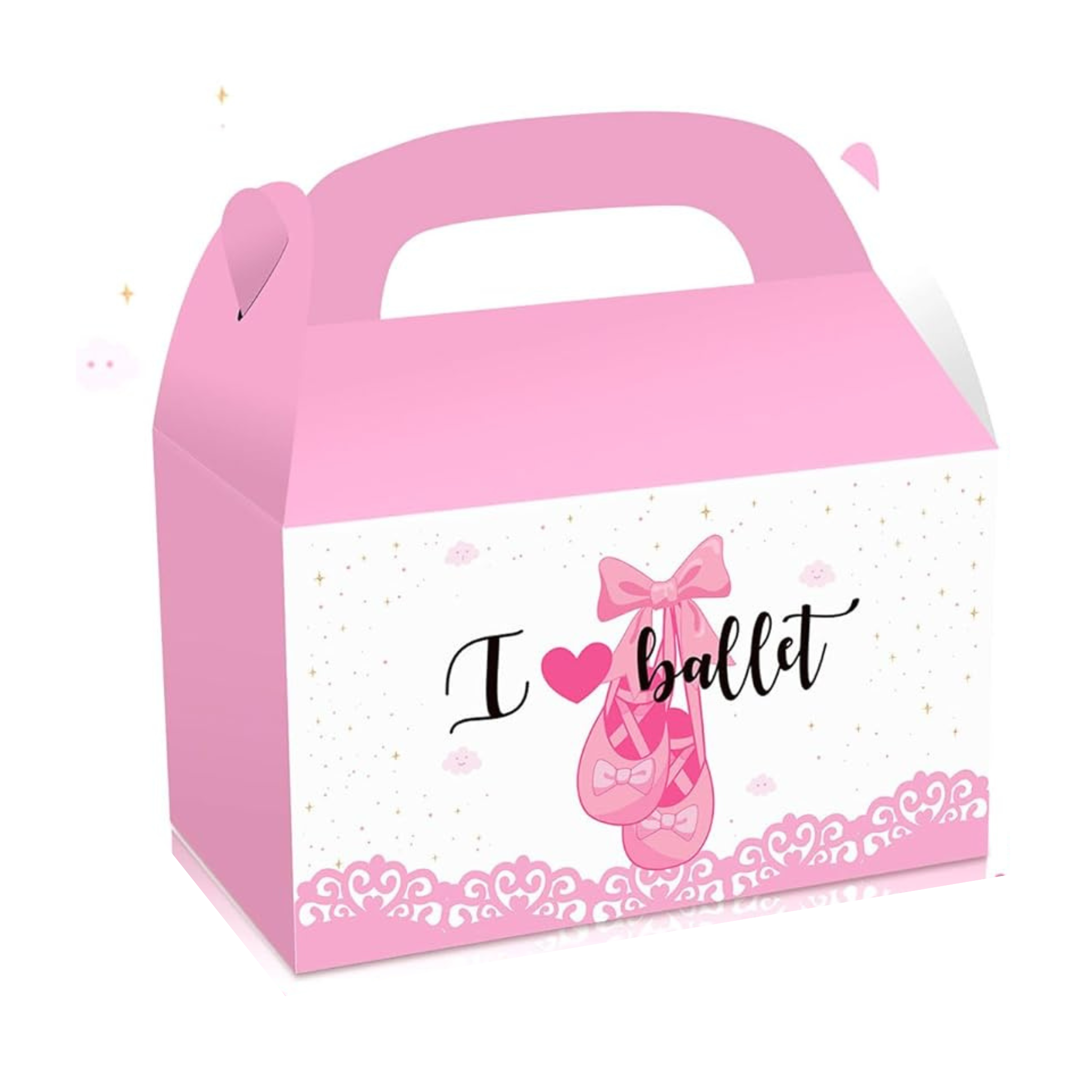 Pink Ballerina Party Goodie Favor Boxes Set