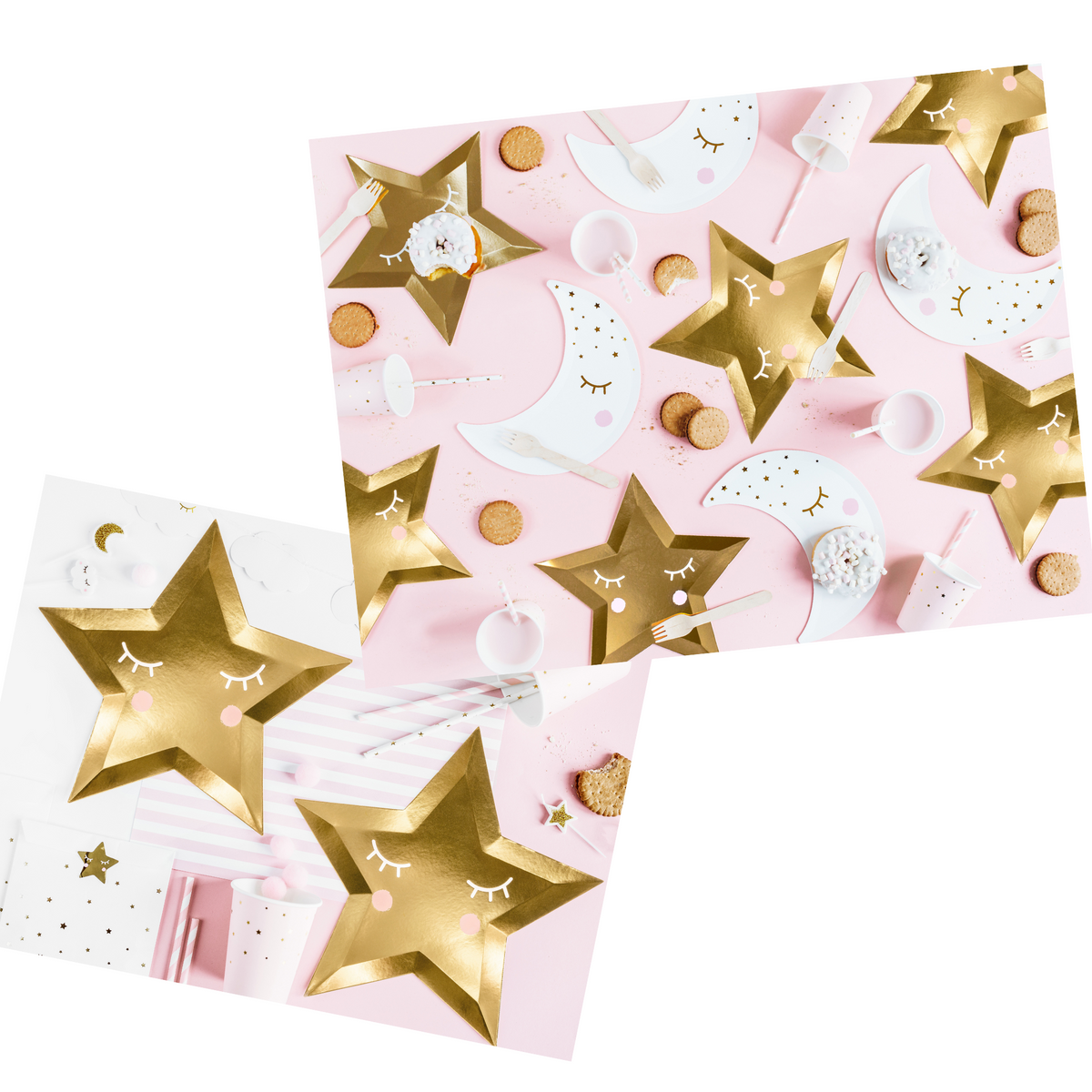 Unicorn Star-Shaped Paper Plates Set