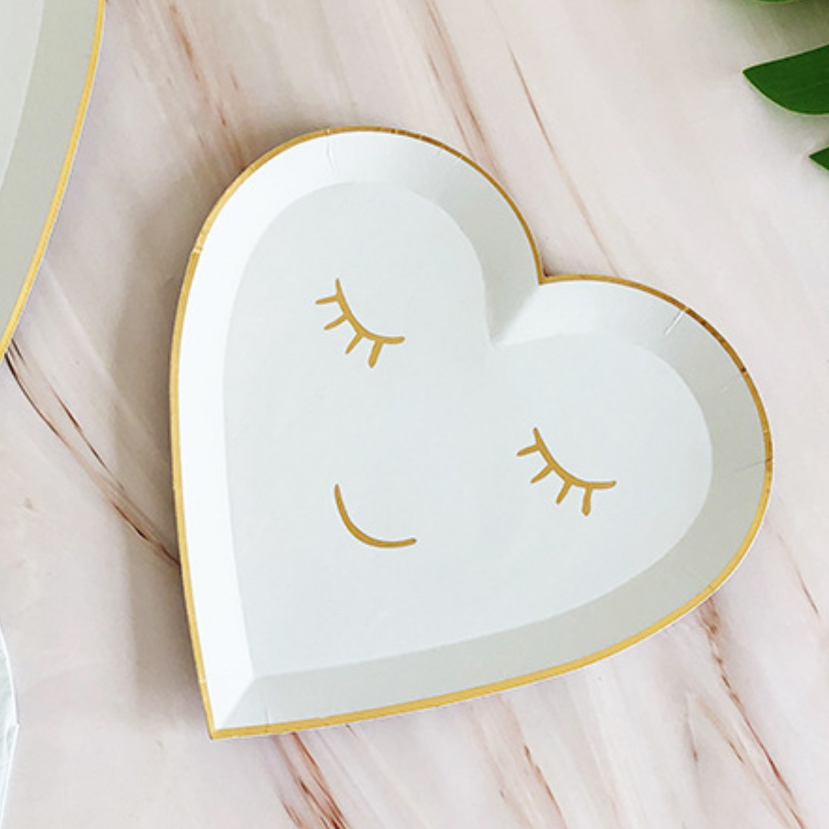 Baby Blue Heart-Shaped 7 Inch Paper Plates Set