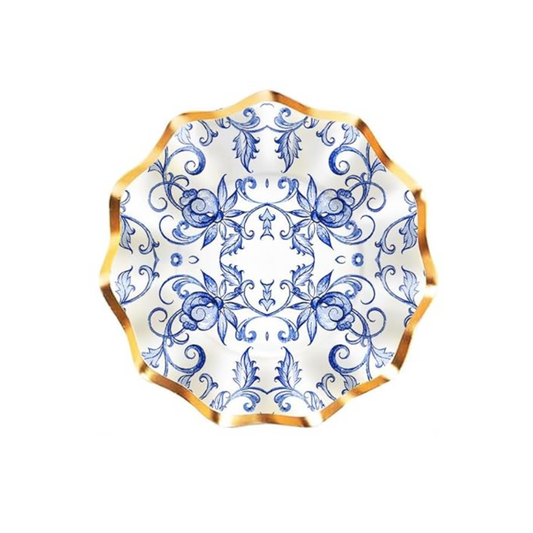 Blue White Chinoiserie 8 Inch Paper Plates Set