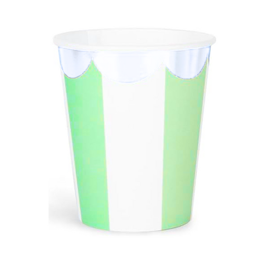 Carousel Stripe Party Theme Paper Cups Set (Green)