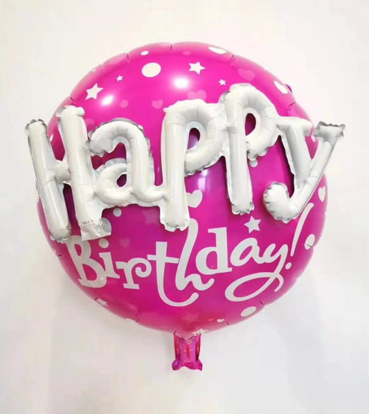 Round Happy Birthday 3D Foil Balloon