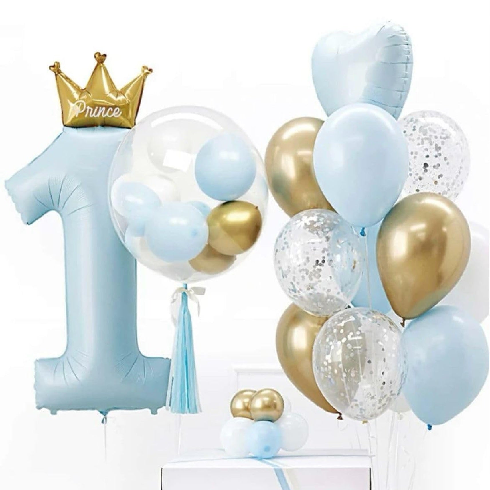 Happy 1st Birthday Balloon Set (Blue)
