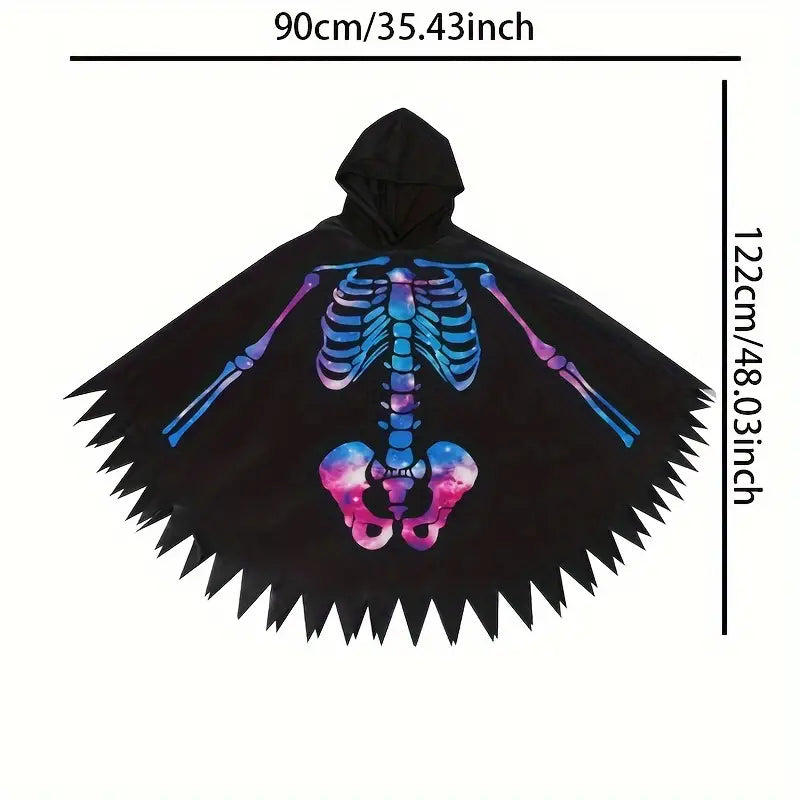 Spooky Halloween Skull Cape - Adults