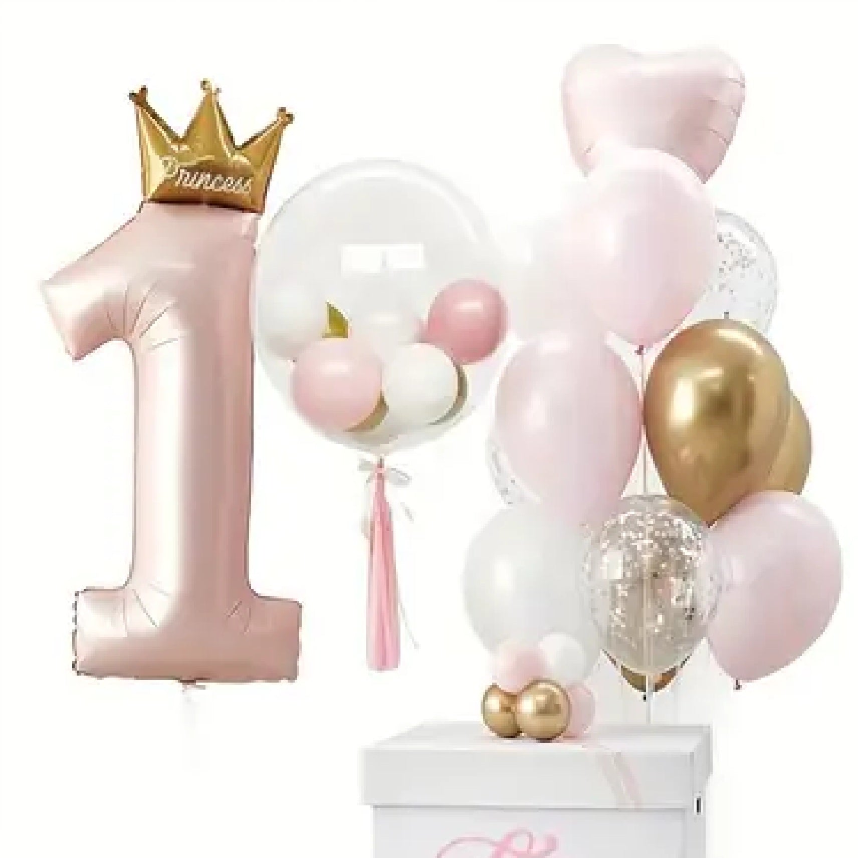 Happy 1st Birthday Balloon Set (Pink)
