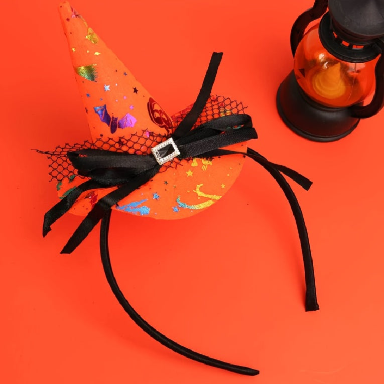 Witch Hat Headband (Orange)