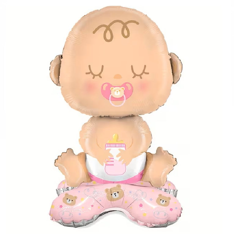 Gender Reveal Foil Standing Balloon Baby Girl