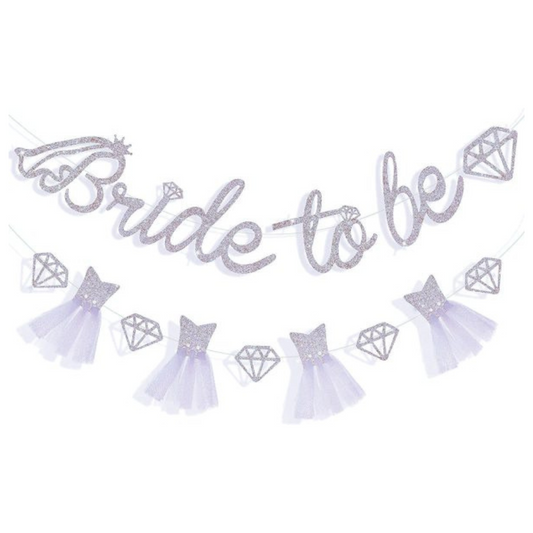 Silver Bride to Be Hen Party Bunting Decoration