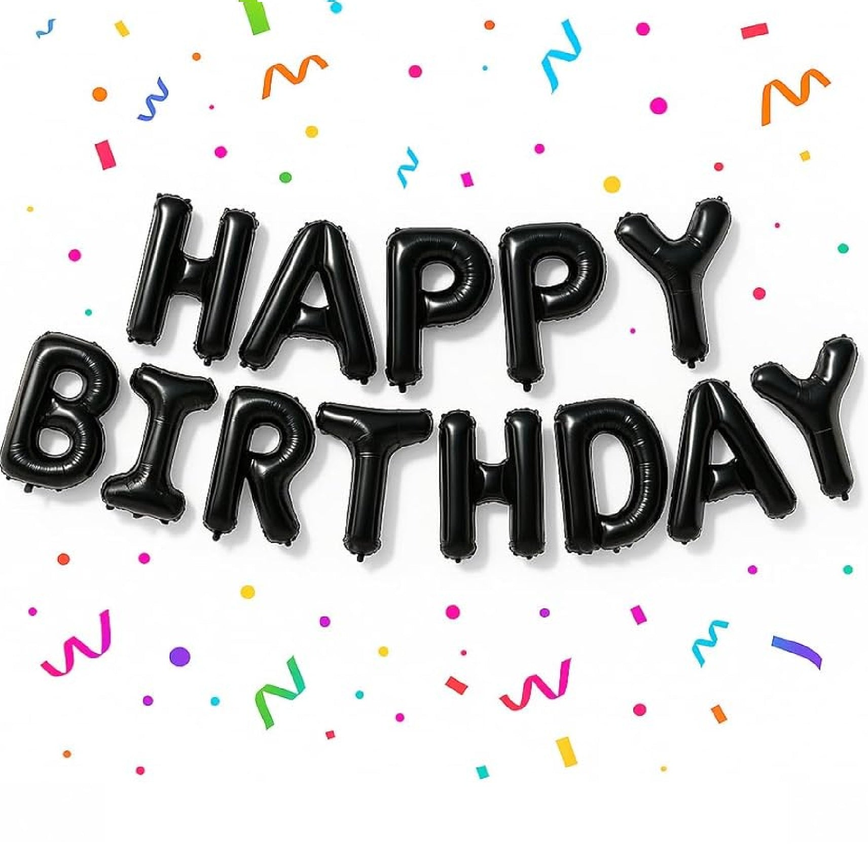 Happy Birthday Foil Banner 16inch (Black)