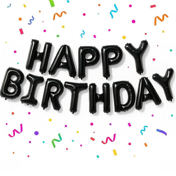 Happy Birthday Foil Banner 16inch (Black)
