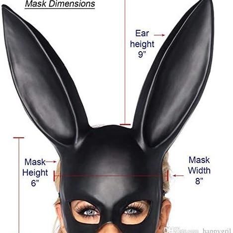 Rabbit Mask for Women Bunny Mask 18*38cm