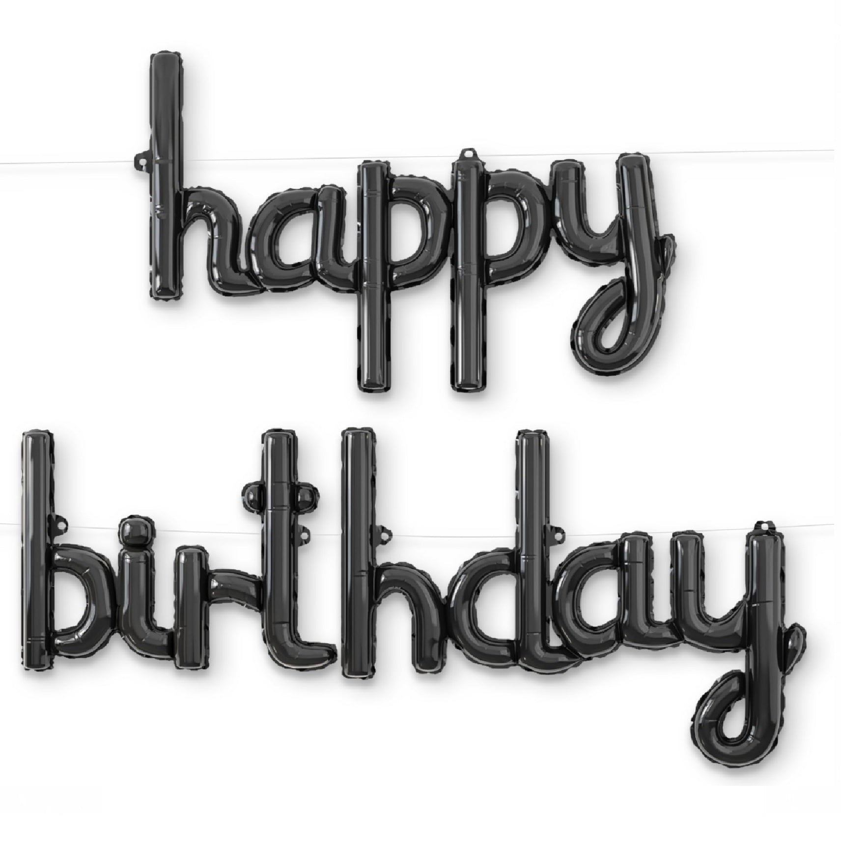 Happy Birthday English Conjoined Letter Foil Banner (Black)