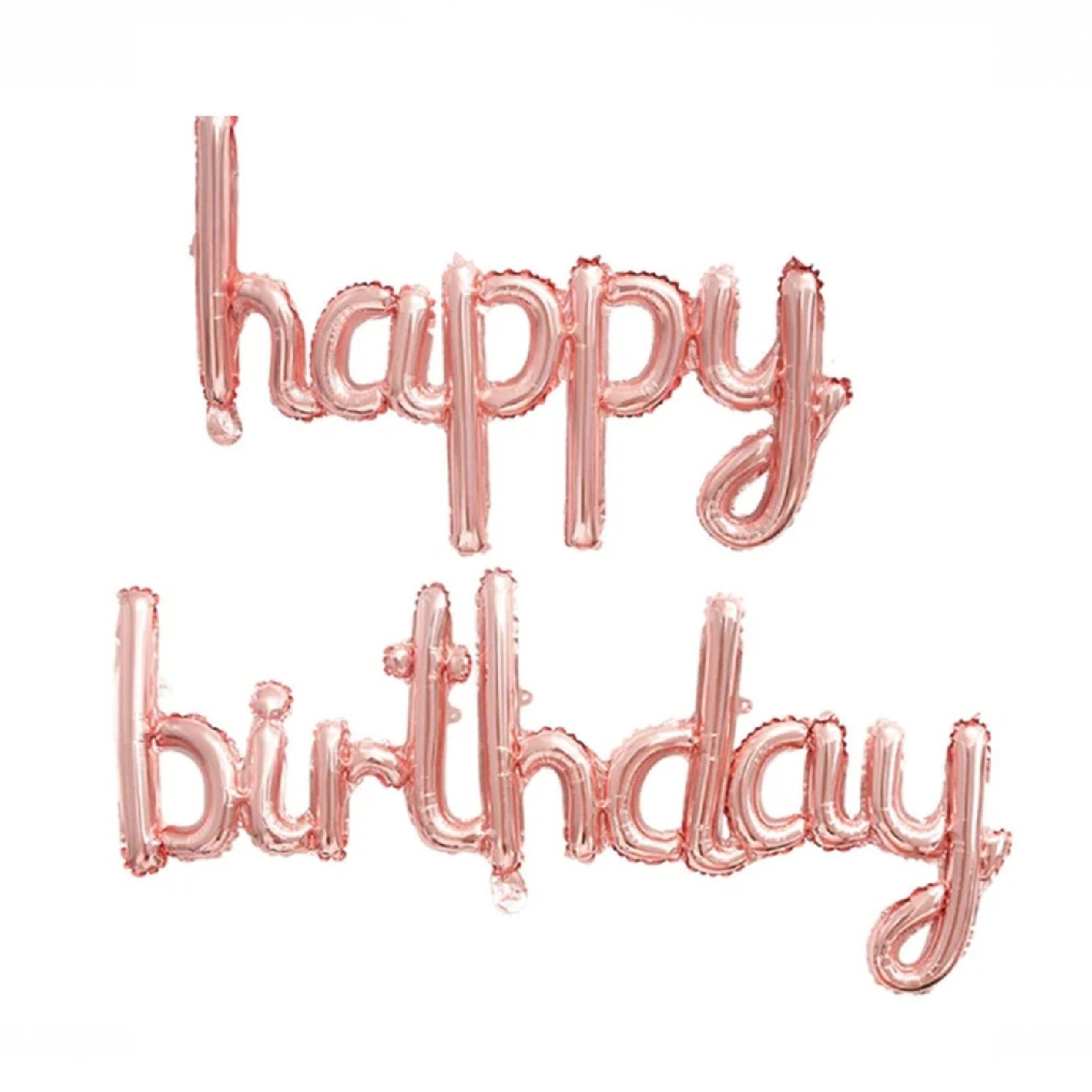 Happy Birthday English Conjoined Letter Foil Banner (Rose Gold)