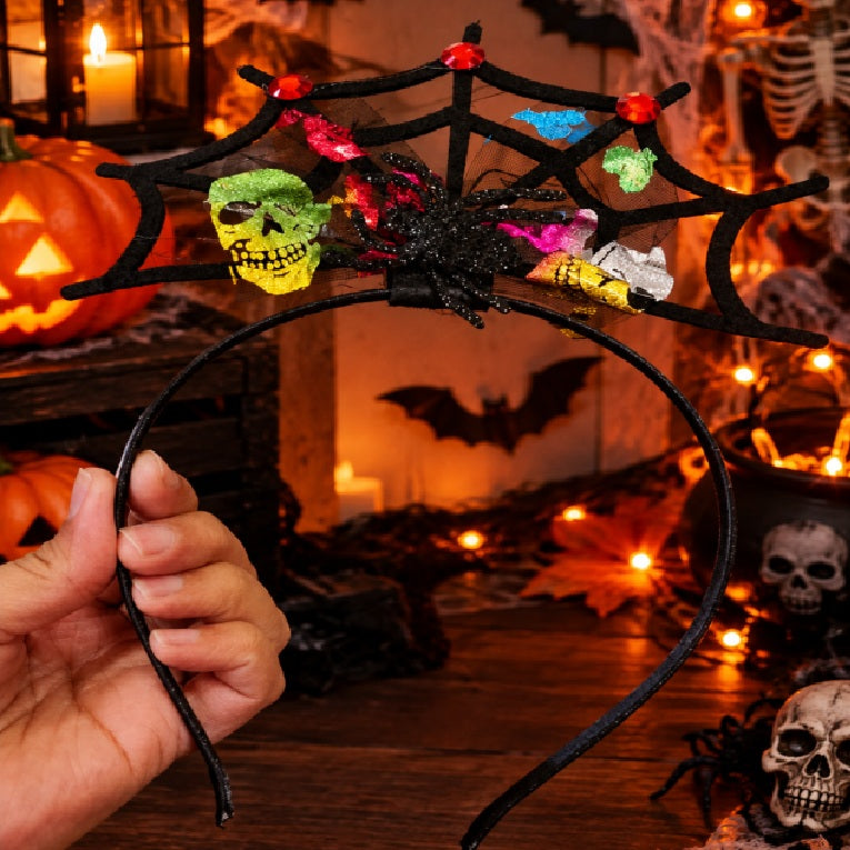Spider Web Rainbow Spooky Design Head Band