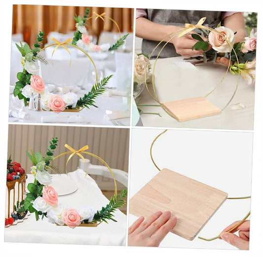 Gold Metal Floral Hoop Table Centerpiece