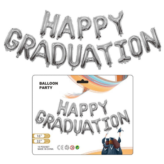 Happy Graduation Foil (Silver)