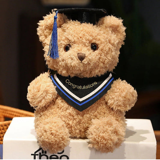 Graduation Gift Bear with Blue Tassel Plush Toy