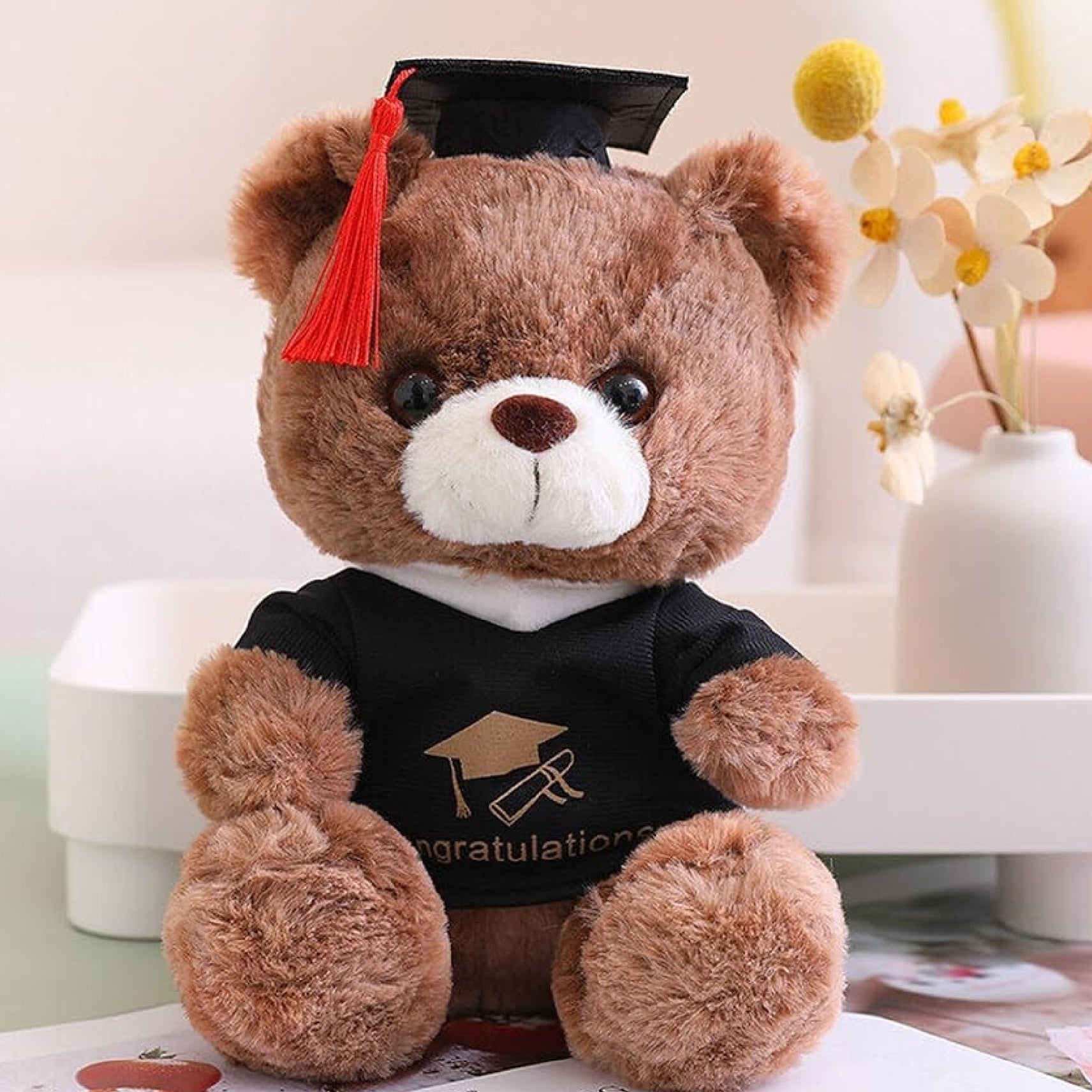 Graduation Gift Bear with Red Tassel Plush Toy