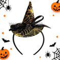 Load image into Gallery viewer, Witch Hat Headband (Gold Spider Web Design)
