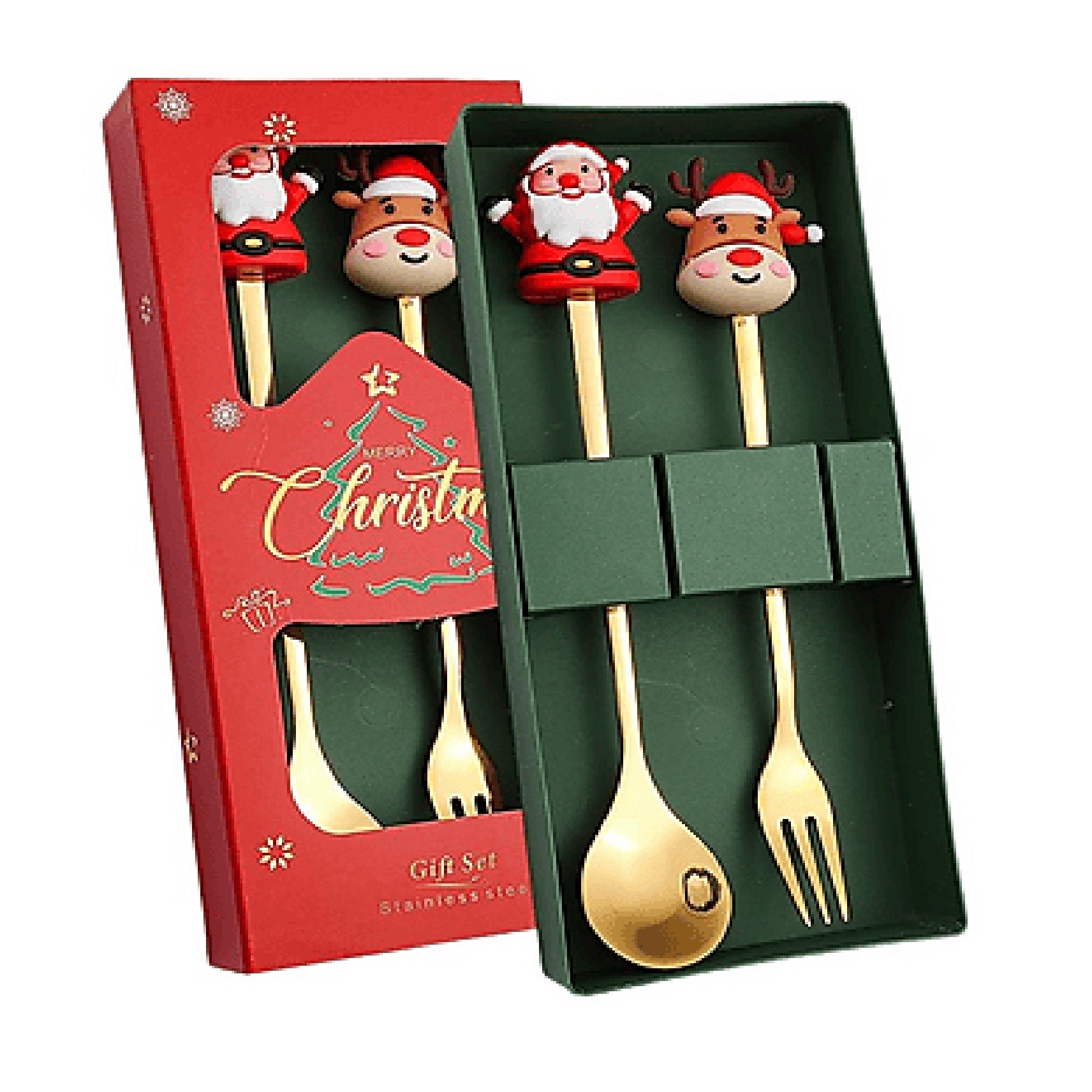 Santa & Rudolf Cutlery Set