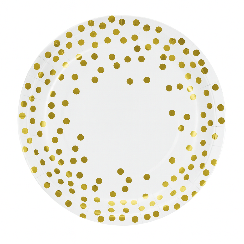 White and gold Theme 9" plates 10 Pcs