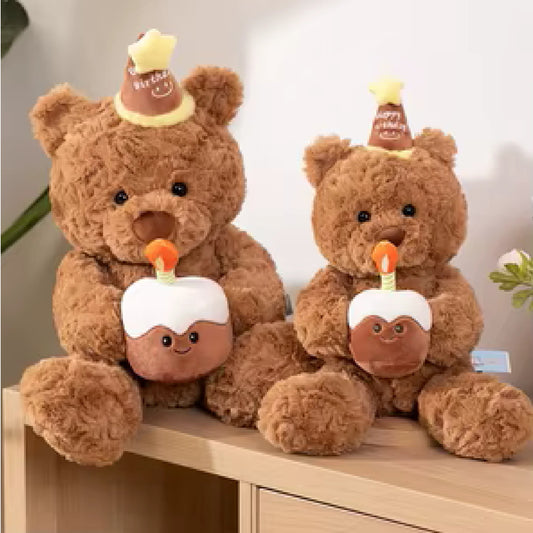 Cute Happy Birthday Bear with Cake