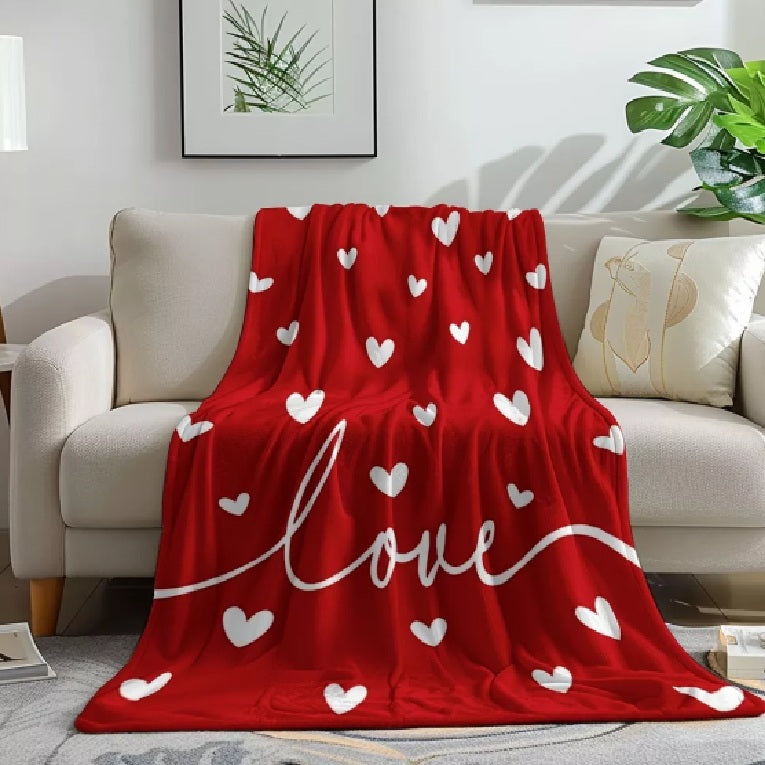 Heart Love Blanket Red