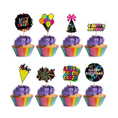 Load image into Gallery viewer, Neon Birthday Party Cupcake Toppers Set
