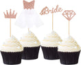 Load image into Gallery viewer, Rose Gold Bride Cupcake Toppers Set
