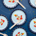 Load image into Gallery viewer, Airplane Round Paper Plates Set
