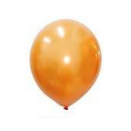 Helium 12 Inch Metallic Balloons (Pearl Orange)