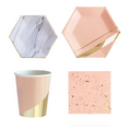 Load image into Gallery viewer, Pastel Pink Marble & Gold Foil Tableware Set
